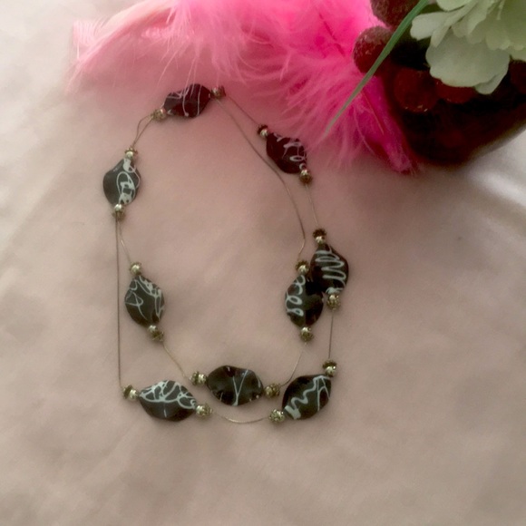 Fashion White & Black With Silver Chain  Wrap Layer Necklace - Picture 2 of 10